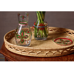 Nouvelle arrivée conception forme ovale tissé rotin naturel plateaux de service plateau décoratif de haute qualité en gros de l'usine du Vietnam - Product Image 4