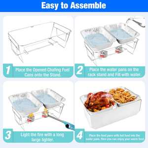 Plateau de service chauffe-plat en <span class=keywords><strong>aluminium</strong></span> jetable, pour fête, événement, Buffet, chauffe-plat - Product Image 6