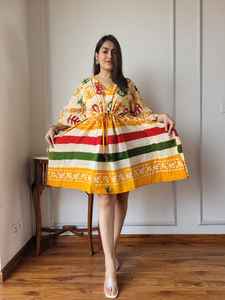 Caftán Corto de Verano de Algodón Natural, Transpirable y Ecológico, Hecho a Medida para Revendedores de Ropa - Product Image 3