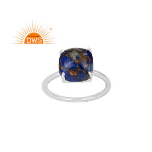 Meilleures ventes Bague empilable en argent sterling naturel Mojave cuivre Lapis Lazuli pierres précieuses fabricant de bijoux - Product Image 1