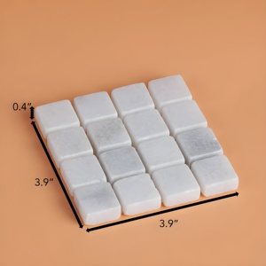 Superventas Posavasos de mármol de lujo hechos a mano Precio de fábrica Calidad Premium Decoración del hogar Almohadillas de piedra elegantes en embalaje a granel Ali Baba - Product Image 6