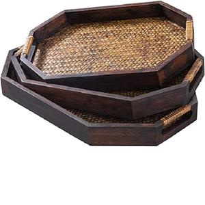 Plateau de service à café et thé en bois massif Unique, plateau de Table à manger, plateau de service à la maison, au bureau, pour les aliments de mariage, Offre Spéciale - Product Image 4