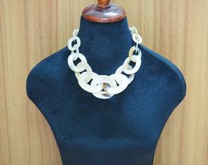 Collier chaîne classique unisexe en corne de buffle, chaîne à maillons élégante, bijoux unisexe pour anniversaire, cadeaux, vente en gros - Product Image 3