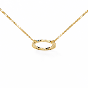 Collier cercle ouvert en or jaune 14 carats ensemble de broches diamants naturels élégant pendentif Halo à la mode pour les femmes pour les fêtes cadeau de lien - Product Image 5