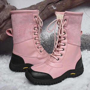 Botas de nieve de nuevo estilo para damas, de media pantorrilla, aptas para niños, modernas, gruesas, antideslizantes y cálidas, de algodón, para invierno. - Product Image 5