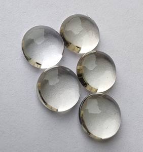 Venta al por mayor de piedras preciosas sueltas calibradas con reverso plano blancas de corte brillante de cristal de cuarzo natural IGI con certificación Lavira para joyería - Product Image 1