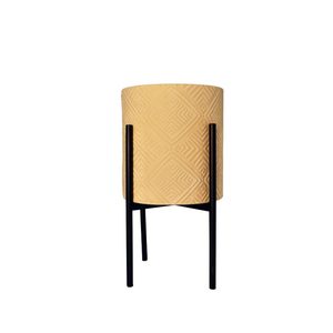 Maceta de metal con diseño en relieve decorativo con soporte para restaurante, hogar, jardín, uso al mejor precio - Product Image 1