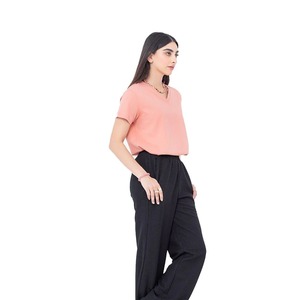 Camiseta Casual de Algodón 100% para Mujer, Venta al por Mayor Directa de Fábrica 2025, con Estampado, Cuello Redondo, Corte Regular, Colores y Logotipo Personalizables - Product Image 3