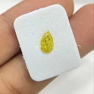 Fantaisie Jaune Profond 1.07 Carat Brillant Modifié Poire Cut SI Clarté Naturel Diamants Lâches GIA Certifié Vrais Diamants En Gros