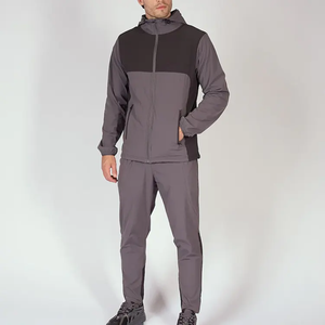 Premium Winter Streetwear Men Hooded Windbreaker <b>Suit</b> 2 Piece Set Reflective Zip Jacket Regular Fit Solid <b>Pants</b> Nighttime - Product Image 1