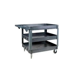 Heavy Duty Utility Service <b>Cart</b> 3 Tier 500LBS Plastic Rolling Utility <b>Cart</b> with 360 Swivel <b>Wheels</b> - Product Image 1
