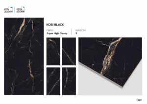 Carreaux de porcelaine modernes super noirs à finition brillante 60x120cm, finition polie pour des designs de sols élégants - Product Image 3