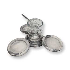 Set Of 4 Handmade <b>Marble</b> Concrete Coasters Elegant Stone Coasters Luxury Home Decor Coffee Table Accessories - Product Image 5