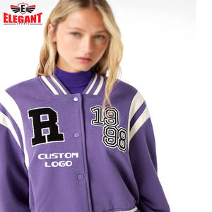 Elegant <b>Lightweight</b> <b>Women's</b> New Style Varsity <b>Jackets</b> Elegant Sports Crop College Letterman Breathable Knitted Button <b>Women's</b> - Product Image 3