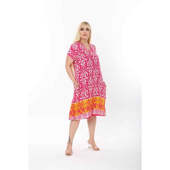 Plus Size V-Neck Woven Dress PE701
