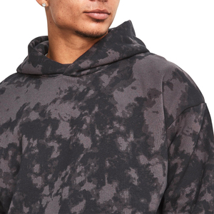 Sweat à capuche vintage Streetwear de haute qualité pour hommes, poids lourd lavé à l'acide, pull sur mesure en coton mélangé d'hiver - Product Image 4