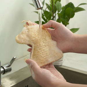 Esponja de baño de esponja vegetal natural vietnamita desechable biodegradable en forma de caballo 100% para niños o utensilios de cocina - Product Image 1