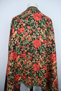 Authentic Soft Winter Ethnic India Pakistan Velvet <b>Scarf</b> Shawl Rich Embroidery Solid Pattern Breathable Polyester Material - Product Image 5