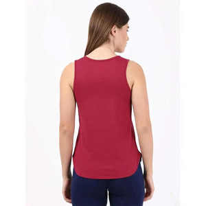 Débardeurs en coton biologique tissé pour femmes, coupe ample, personnalisables, avec logo frontal, col en V, séchage rapide et respirants, grandes tailles, pour l'été – Vente en gros - Product Image 3