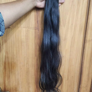 ผมต่อแบบเวฟธรรมชาติคุณภาพสูง 28 นิ้ว ผมอินเดียแท้ 100% ไม่ผ่านการแปรรูป แบบเวฟ  แบบมัดผม  แบบเย็บสองชั้นด้วยเครื่องจักร - Product Image 1