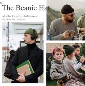 Gorro de Lana 100% Cálido para Invierno, Diseño Personalizado de Punto, Transpirable, Impermeable, con Logotipo Bordado, Patrón de Lazos - Product Image 5