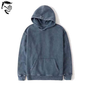 Acid Wash <b>Thermal</b> Pullover <b>Hoodie</b> 100% Cotton Custom OEM Logo Overdyed Oversized Drawstrings Winter <b>Hoodie</b> for Men - Product Image 2