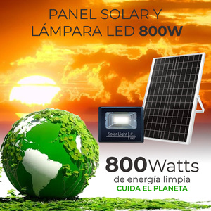 ไฟแผงโซลาร์เซลล์ LED 800W สำหรับภายนอกอาคาร IP67 พร้อมแผ่นสะท้อนแสงและระบบควบคุมพลังงานแสงอาทิตย์ แสงสีขาว - Product Image 5