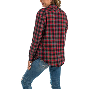 New Look Classy Camisa de franela de algodón 100% para mujer Botón frontal Casual Transpirable Ecológico - Product Image 2