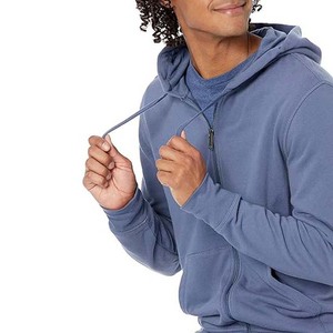 Sudadera con Capucha de Alta Calidad, 100% Algodón, con Logotipo Bordado, Manga Larga, Color Sólido, Talla Grande, Secado Rápido, Transpirable, con Cierre de Cremallera - Product Image 5