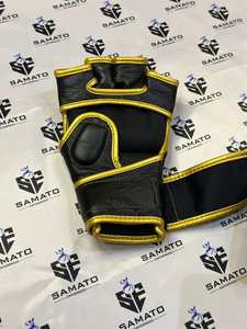 Vente en gros Gants MMA professionnels Logo personnalisé Gants de boxe en cuir Gants d'entraînement à prix bon marché - Product Image 4