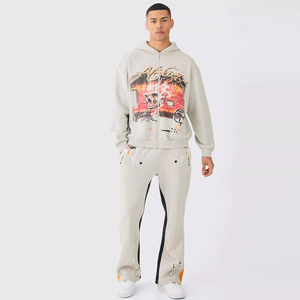 Ensemble survêtement d'hiver éco-responsable pour homme, sweat-shirt et pantalon de survêtement avec logo personnalisé, respirant, léger, coupe-vent, à capuche - Product Image 3