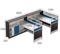 Combinaison moderne et simple de bureau et de chaise Carte d'écran du personnel de bureau Mobilier de poste de travail de bureau d'ordinateur d'employé