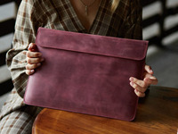 Housse pour ordinateur portable en cuir véritable, moderne, durable, légère, portable, protectrice, MacBook Pro 15,4 pouces 2025 LS-0047