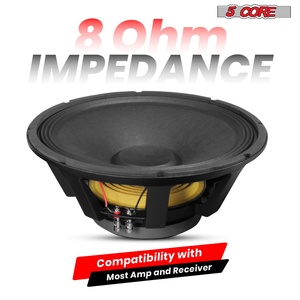 ลำโพงซับวูฟเฟอร์ 5 คอร์ 15 นิ้ว 350 วัตต์ RMS ฟูลเรนจ์ สำหรับงาน PA ดีเจ เสียงเบส 8 โอห์ม  อะไหล่เปลี่ยนได้ - Product Image 4
