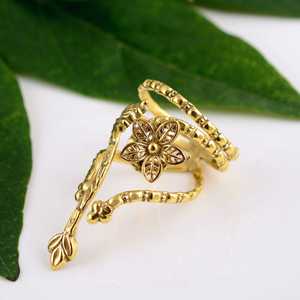 Market Favorite Boho Flower Armor <b>Ring</b> Tribal Brass <b>Rings</b> Women 18k Gold Plated Floral Swirl <b>Statement</b> Jewelry Wholesale/OEM/ODM - Product Image 6