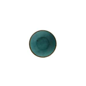 Bol de service en porcelaine turquoise de 10 cm au design moderne, fait main, idéal pour les fêtes - Product Image 1
