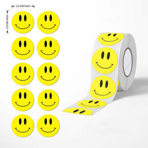 Rollo de 500 Pegatinas Divertidas y Coloridas con Caras Felices para Decoración del Hogar, Álbumes de Recortes, Pegatinas Decorativas de Vinilo para Promociones - Product Image 5