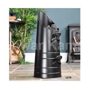 Cubo de carbón de hierro y níquel negro de Venta caliente con mango de diseño de hoja para la decoración interior y exterior del hogar - Product Image 5