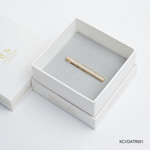 [Tinh Vu Collection] Clip de Corbata de Lujo para Hombre, Chapado en Oro de 18K - Piedra Preciosa de Ágata Blanca Fengshui (KCVDATR001) - Hecho en Vietnam - Product Image 5