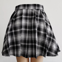 Jupe de bal gothique chic et vintage pour femmes Mini jupe plissée taille haute Kawaii Plaid Design Summer Casual Fashion