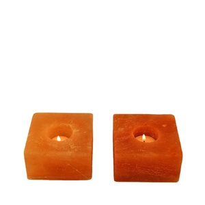 Forma personalizada Natural Himalayan Pink Rock Salt Tea Light Estilo de flor tallada a mano Portavelas Idea de regalo Hecho a mano Natural - Product Image 2