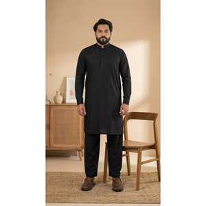 Chemise décontractée à manches longues pour homme A-5 Deep Black, col classique, toutes saisons - Product Image 2