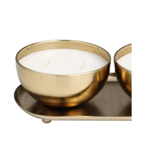 Nouvelles tailles personnalisées élégantes couleurs et styles bougeoir en métal de luxe bocaux à bougie avec martelé et uni pour l'exportation - Product Image 1