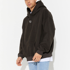 High Streetwear Hombres Otoño Oversized Black Relieve Bordado Custom 3D Foam Letters Puff Sudadera con capucha - Product Image 4