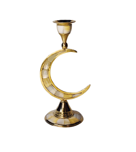 Home Arts Lot de 2 bougeoirs d'intérieur en laiton nacre de forme personnalisée faits à la main de qualité supérieure avec logo personnalisé - Product Image 4