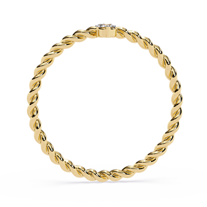 Bague de mariage éternelle simple en diamant naturel, avec deux diamants et un anneau torsadé, bague de fiançailles halo en diamant - Product Image 3