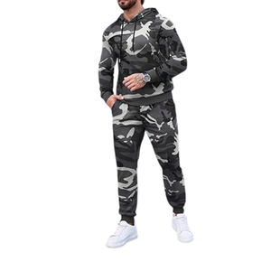 Sweat-shirt à capuche pour homme, ensemble de survêtement gris, décontracté, athlétique, à capuche, pour la course à pied, jogging, tendance et décontracté, printemps et automne - Product Image 3