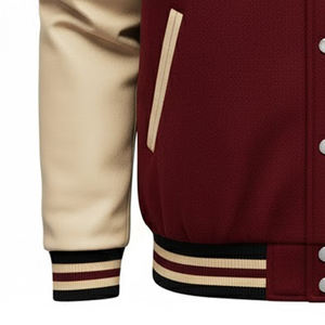 Veste d'hiver en cuir et laine pour homme de bonne qualité en gros, style varsity, veste pour homme avec col à capuche - Product Image 4