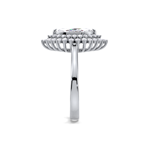 IGI Certified Marquise Cut Lab Grown Diamond Double Halo Engagement-WeddingRing in Solid 925 Sterling Silver - Product Image 3