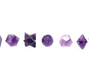 Best Quality Hot Sale Natural Amethyst Chakra 7 Pieces Sacred Geometry with Velvet Bag for the Best Gift - Product Image 5